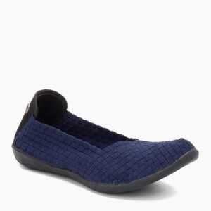 Bernie Mev Catwalk Navy Ballet Flat Shoe Womens 41 Size 10 New